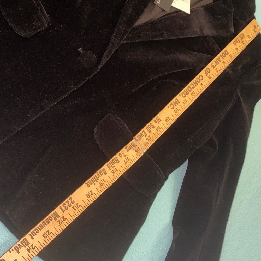 LUCY PARIS velvet black blazer coat one button closure pockets NWT NEW size M - Picture 10 of 11